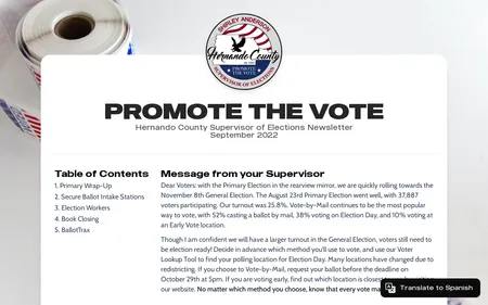 Hernando Votes Newsletter website screenshot