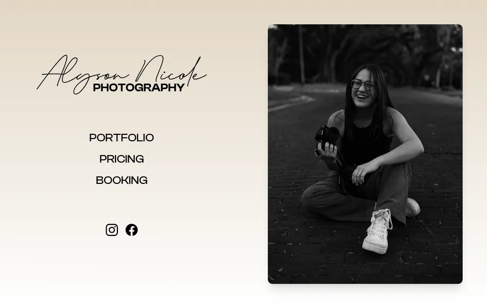 Alyson Nicole Photography website screenshot