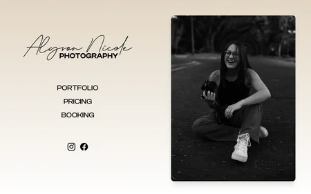 Alyson Nicole Photography website screenshot